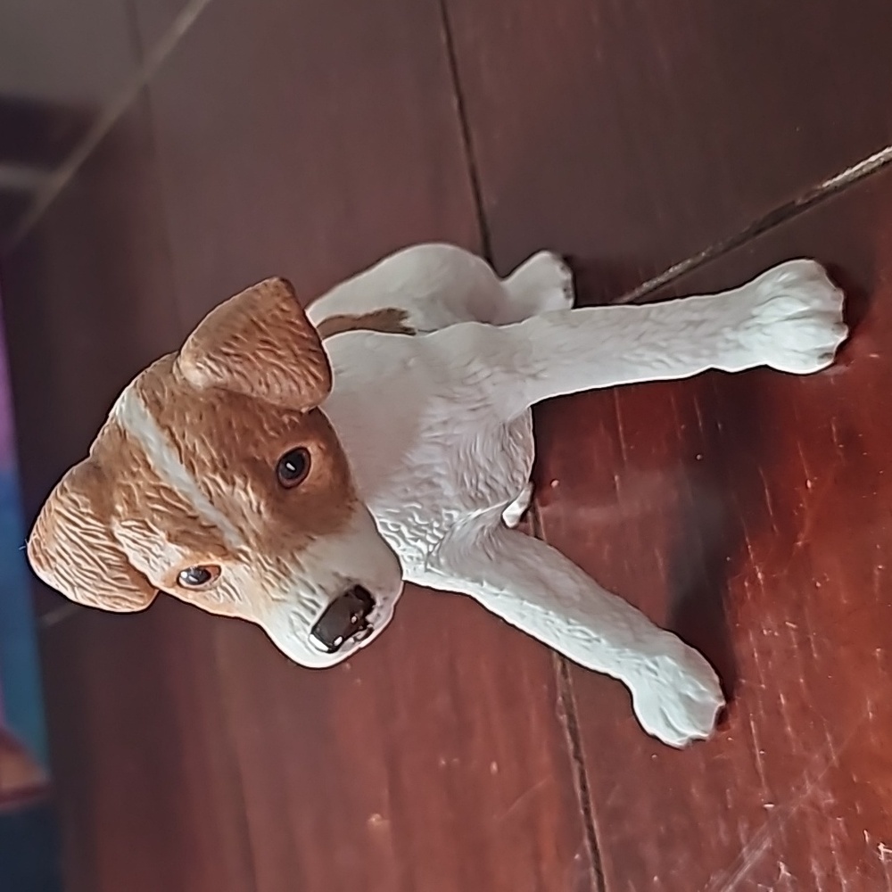 Charming Brown and White Dog Figurine
